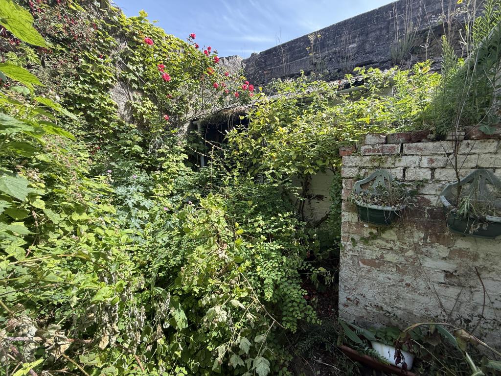Lot: 70 - MID-TERRACE COTTAGE FOR REPAIR AND REFURBISHMENT - Courtyard garden